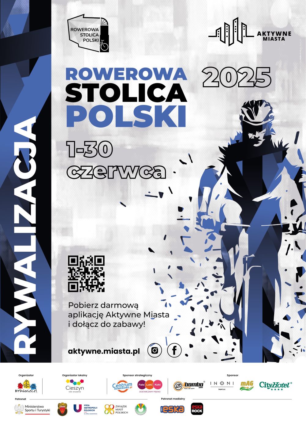 Plakat informujący o Pucharze Rowerowej Stolicy Polski 2025